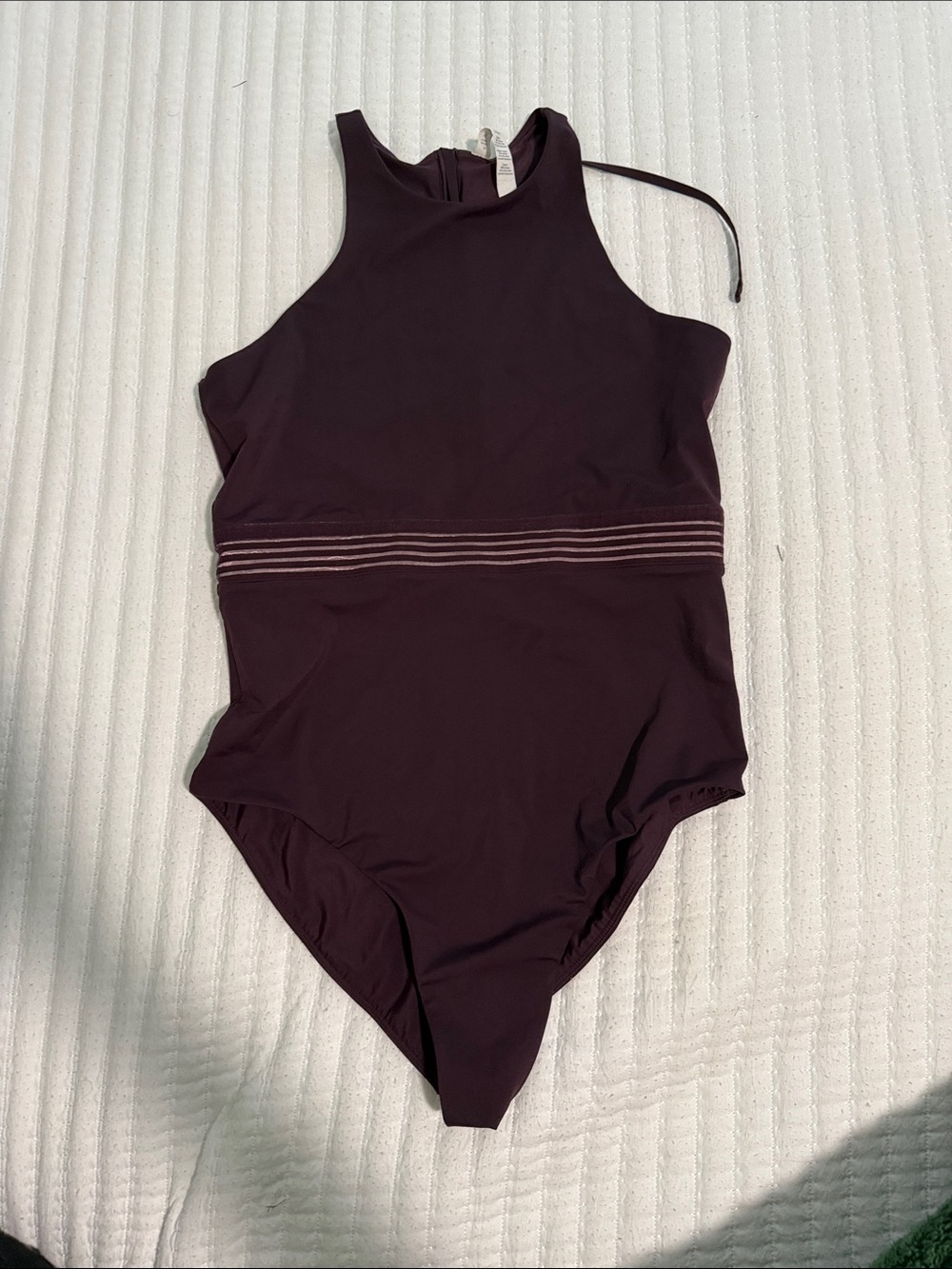lululemon Flow Rider One Piece Striped Swimsuit Purple Size 10